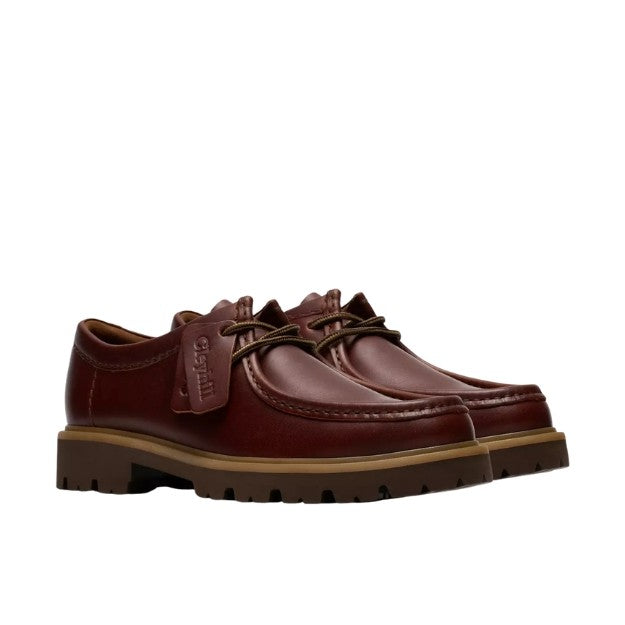 CLARKS CLEYHILL SEAM Mocassino Uomo In Vera Pelle Con Lacci Marrone