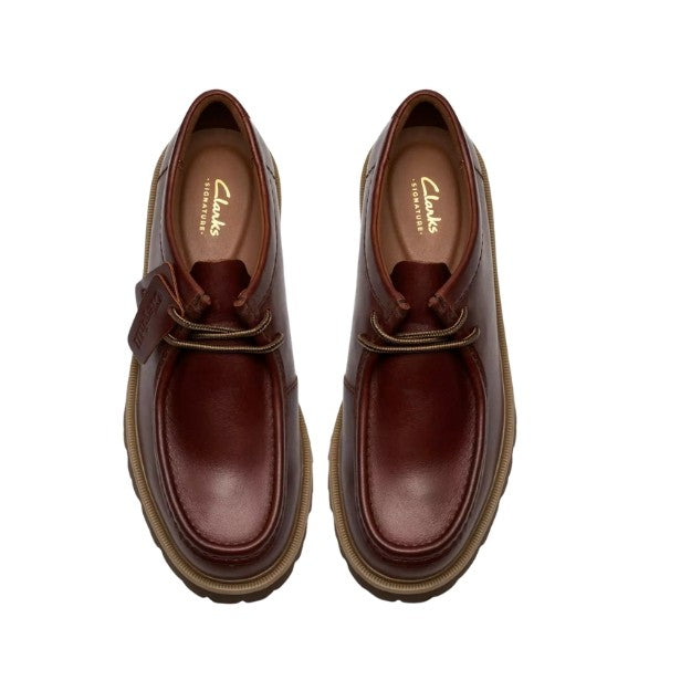CLARKS CLEYHILL SEAM Mocassino Uomo In Vera Pelle Con Lacci Marrone